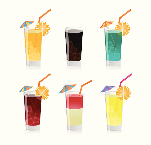 Drinks and Cocktails vector art illustration