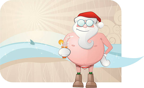 santa claus na wakacje - vector illustration and painting backgrounds sock stock illustrations