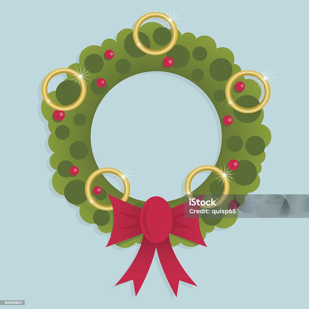 Cinq des anneaux dorés - clipart vectoriel de Le cinquième jour de Noël libre de droits