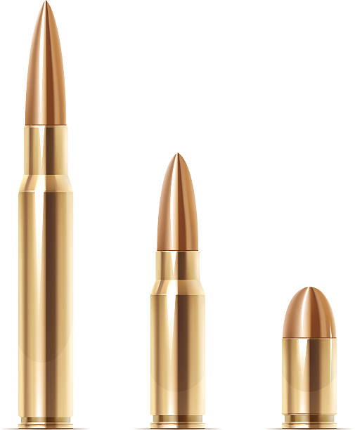 Cartridges Vector illustration of three cartridges bullet stock illustrations