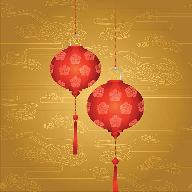 ilustrações, clipart, desenhos animados e ícones de lanternas chinesas - asian culture pattern chinese culture backgrounds