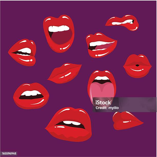Les Lèvres Vecteurs libres de droits et plus d'images vectorielles de Lèvres - Lèvres, Femmes, Illustration