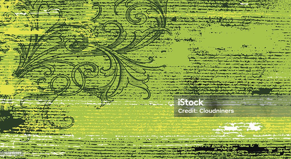 Striated bannière verte - clipart vectoriel de Antiquités libre de droits