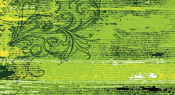 Vector illustration of Striated Green Banner