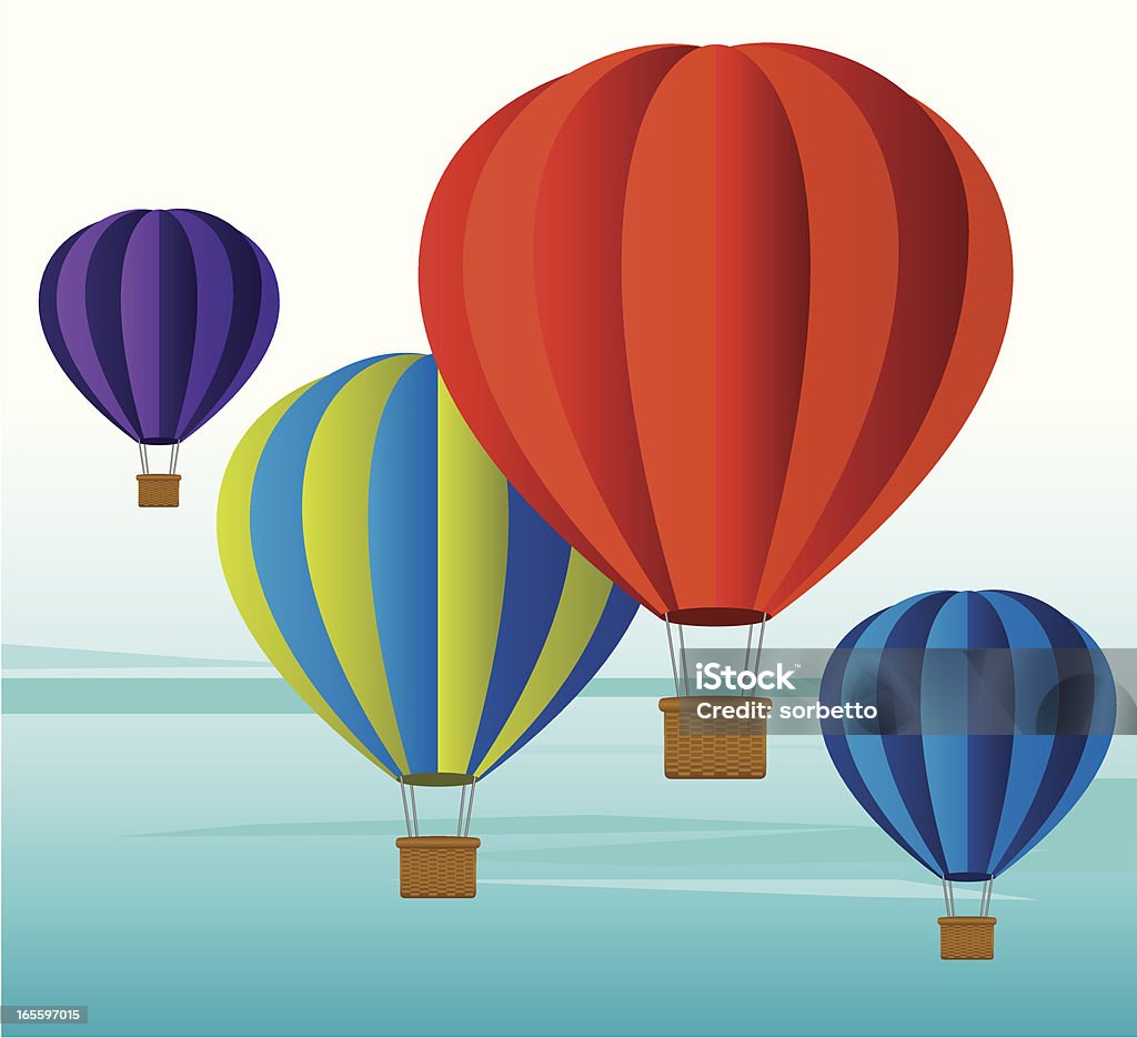 Gorące powietrze Balony - Grafika wektorowa royalty-free (Balon na ogrzane powietrze)