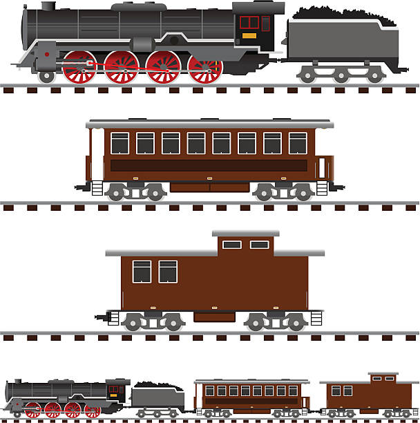 паровоз - train steam train vector silhouette stock illustrations