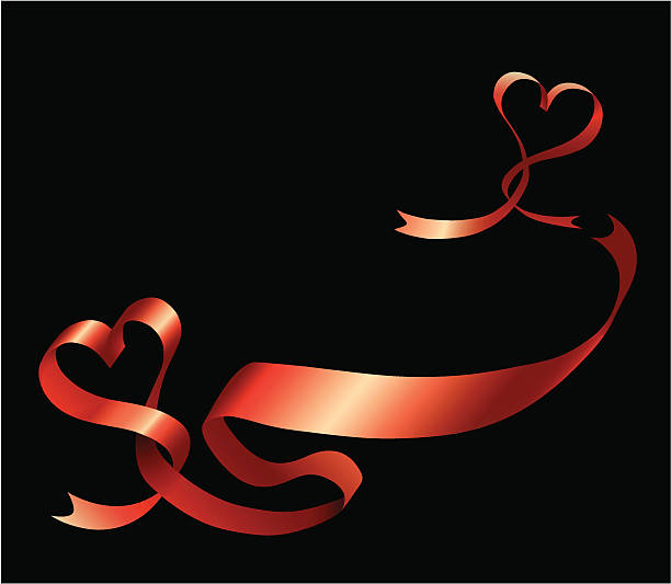 리본상 말기 모양을 심장 - aids awareness ribbon ribbon red swirl stock illustrations