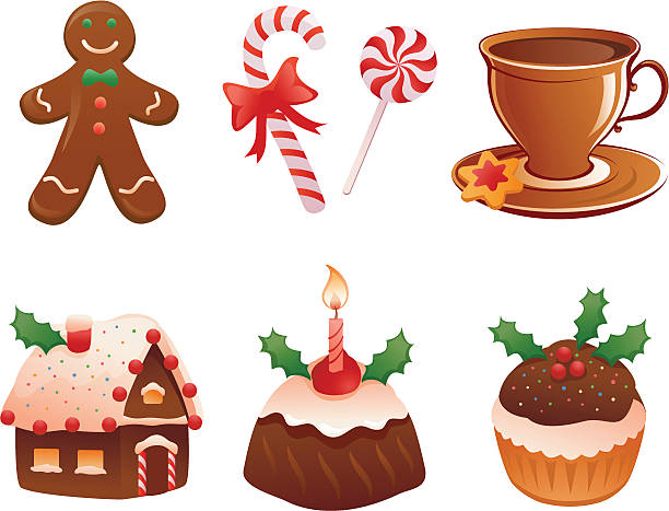 illustrazioni stock, clip art, cartoni animati e icone di tendenza di dolci di natale - hot chocolate coffee isolated on white cup