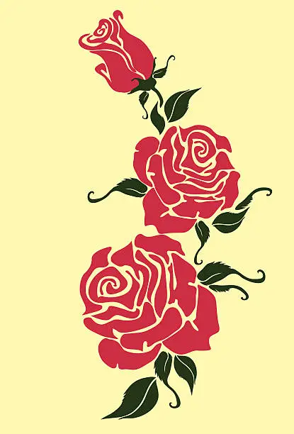 Vector illustration of Roses