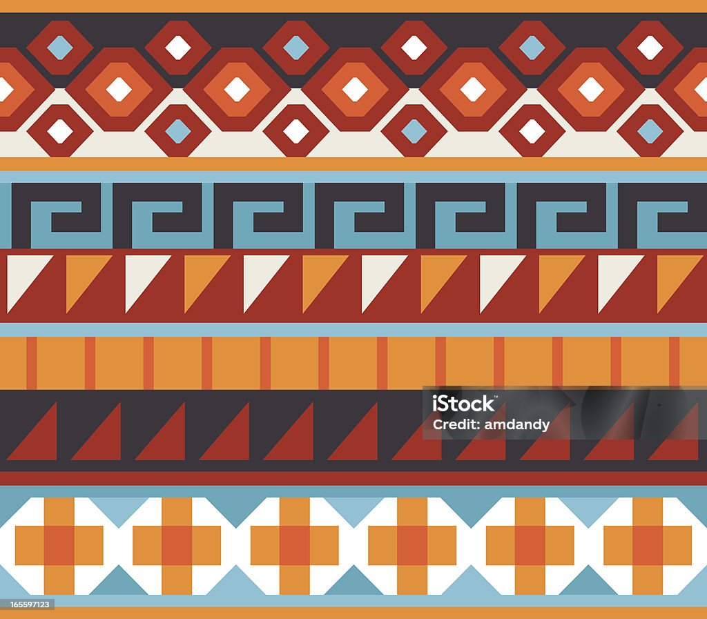 Seamless - Native American, Aztec, Mian Pattern this is a small band of native American detailed vector art. this design looks great as a repeated pattern for backgrounds of use the elements as there on separate pieces. Pattern stock vector