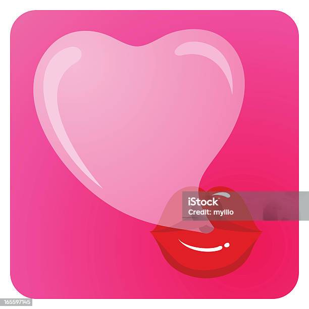 Amore Bubblegum Pop - Immagini vettoriali stock e altre immagini di Stile retrò - Stile retrò, Gomma da masticare, Bolla