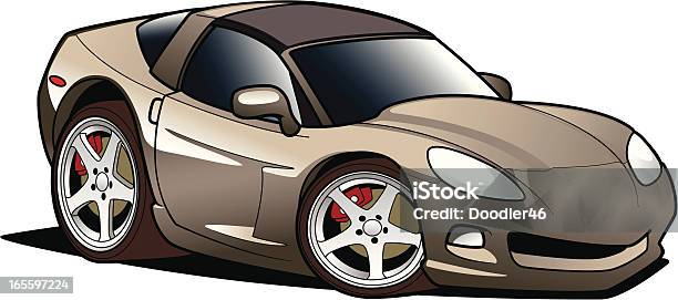 Beige Cartoon Sports Car Illustration Stock Illustration - Download Image Now - Cartoon, Collector's Car, Auto Racing