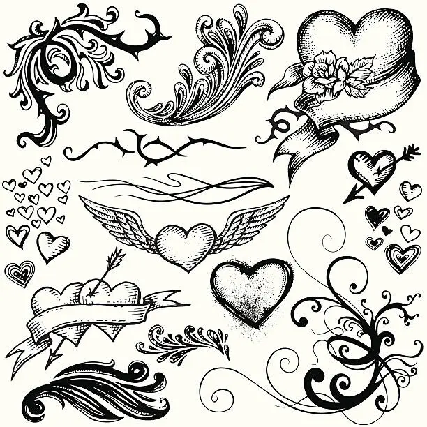 Vector illustration of Freehand style Elements