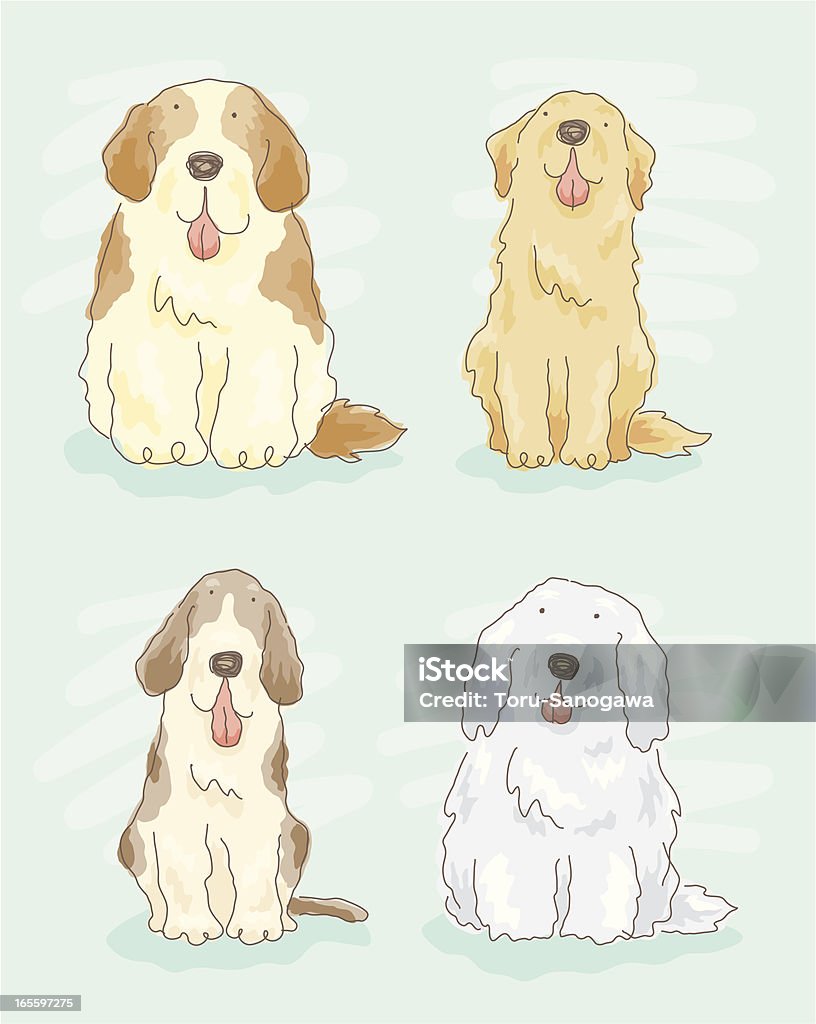Четыре собак - Векторная графика Сенбернар роялти-фри