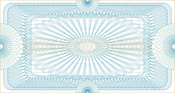 ilustraciones, imágenes clip art, dibujos animados e iconos de stock de certificado guilloche boleto - guilloche certificate backgrounds pattern