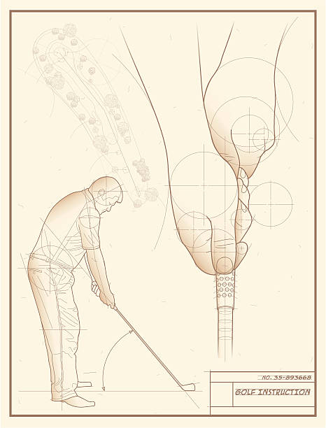 illustrations, cliparts, dessins animés et icônes de golfeur croquis - golf golf club golf swing tee