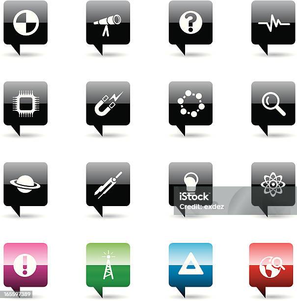 Наука Технологии Значки — стоковая векторная графика и другие изображения на тему Астрономический телескоп - Астрономический телескоп, Астрономия, Без людей