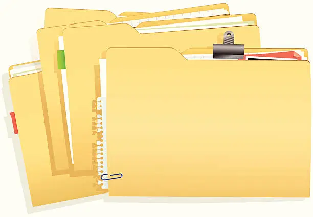 Vector illustration of Stack of document folders