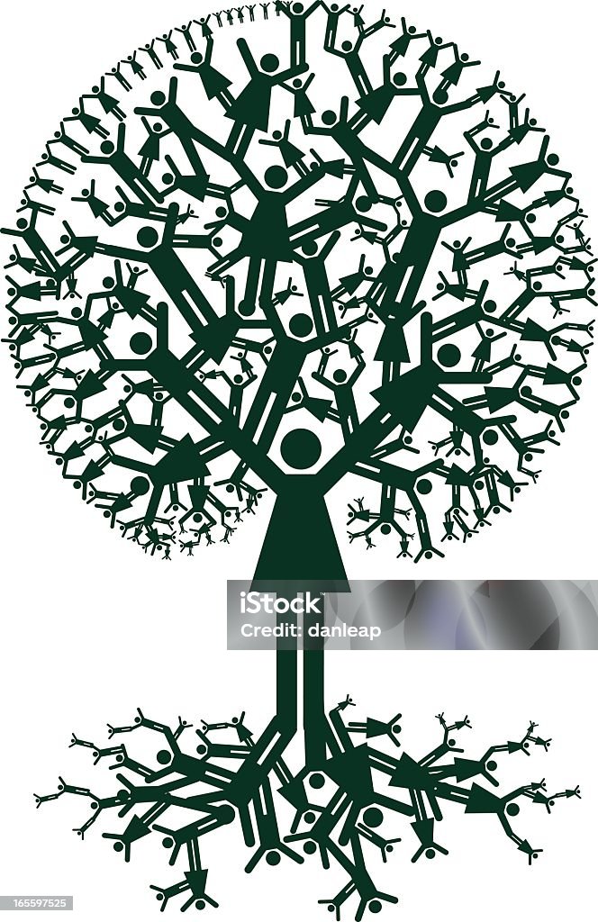 Família Tree ascendência - Vetor de Origens royalty-free