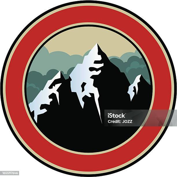 Emblema Da Montanha - Arte vetorial de stock e mais imagens de Esqui - Equipamento Desportivo - Esqui - Equipamento Desportivo, Escalar, Montanha