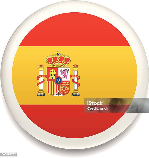 Spanische Flagge Vektorschaltfläche Stock Vektor Art und mehr Bilder von Abzeichen - Abzeichen, Bedienungsknopf, Brosche