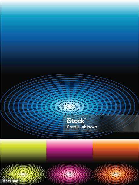 Spreading Radial Background In 4 Color Sets Stock Illustration - Download Image Now - Wave Pattern, Shock, Ultrasound