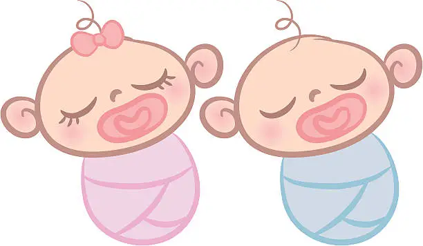 Vector illustration of Cute babies