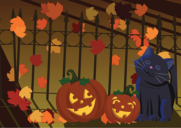 Halloween Scene vector art illustration