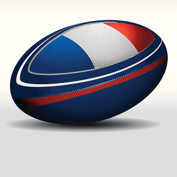 Rugby ball-France French Rugby ball with dots effect. rugby stock illustrations