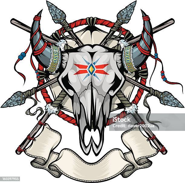 Vector Cowskull - Arte vetorial de stock e mais imagens de Lança - Lança, Antigo, Armamento