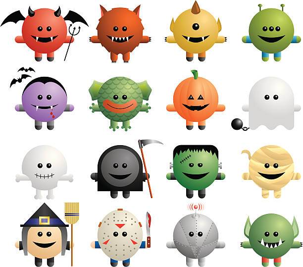 Crazy Critters A set of sixteen cute monsters. goblin stock illustrations