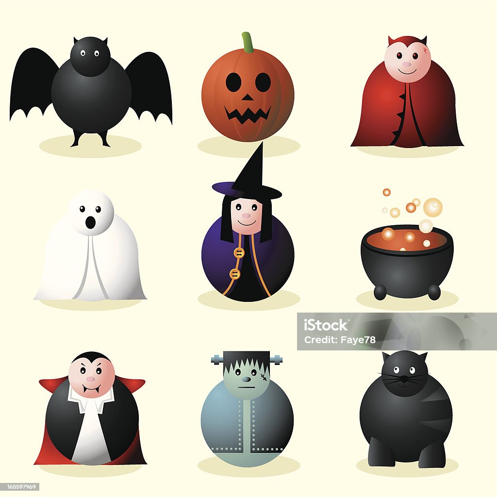 Halloween caractère balles - clipart vectoriel de Cape libre de droits