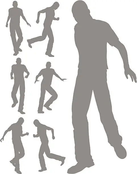Vector illustration of Silhouette of a walking pose