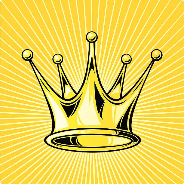 Vector illustration of gold crown