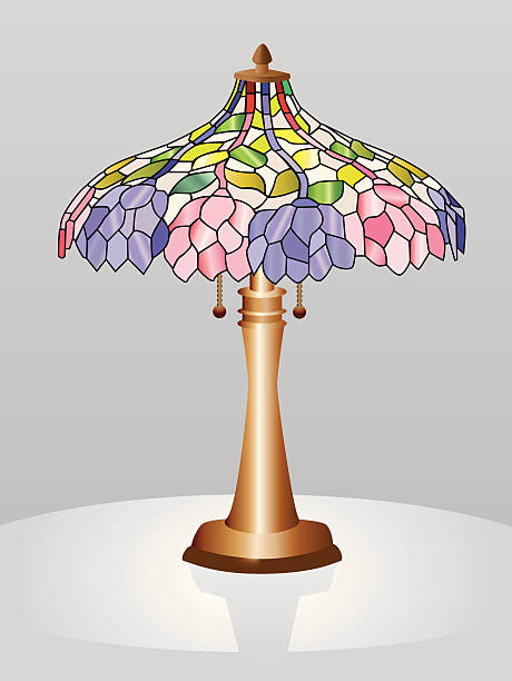 tiffany-stil mit lampe - tiffany lamp stock-grafiken, -clipart, -cartoons und -symbole