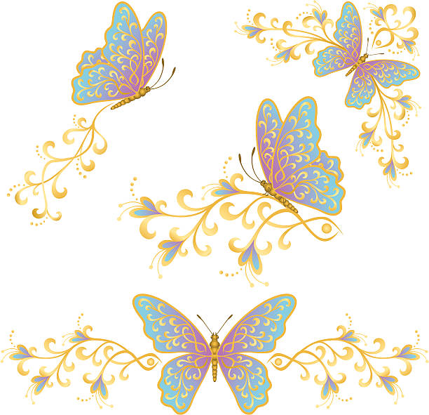 Motyle i przewija – artystyczna grafika wektorowa