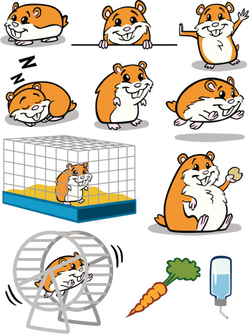 Great illustrations of hamsters. Perfect for the pet lover or a pet shop. EPS and JPEG files included. Be sure to view my other illustrations, thanks!