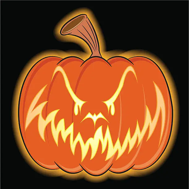 Vector illustration of Halloween Pumpkin Face