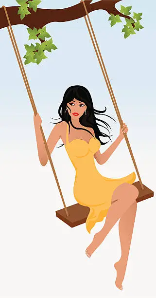 Vector illustration of Swinging
