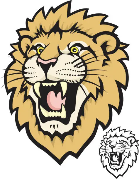 Vector illustration of Roaring Lion Mascot