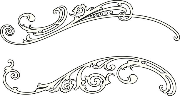 ilustraciones, imágenes clip art, dibujos animados e iconos de stock de scroll - celtic culture frame art nouveau victorian style