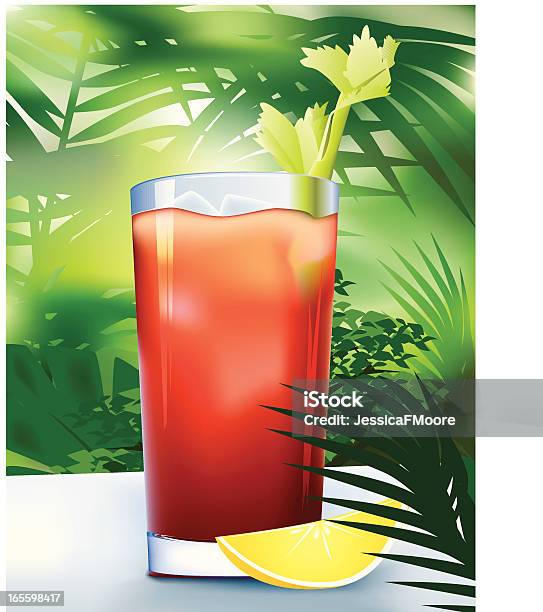 Bloody Mary Em Tropical Paradise - Arte vetorial de stock e mais imagens de Bloody Mary - Bloody Mary, Sumo de Tomate, Arbusto