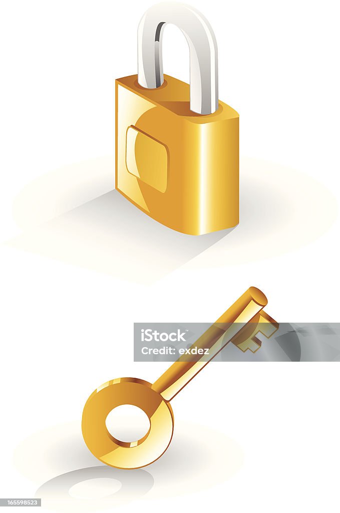 Lock Key Figure Lock And Key Stock Illustration - Download Image Now - Three ...
