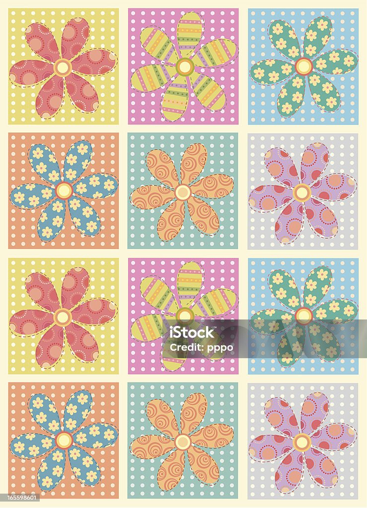 Patchs de fleurs - clipart vectoriel de Patchwork libre de droits