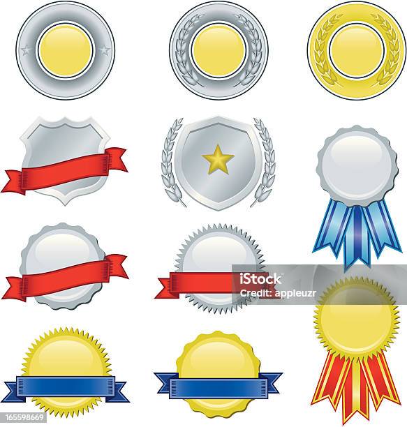 Ribbons And Seals Stock Illustration - Download Image Now - Achievement, Award, Award Ribbon