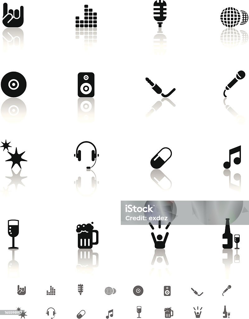 Icono de conjunto - arte vectorial de Auriculares - Equipo de música libre de derechos