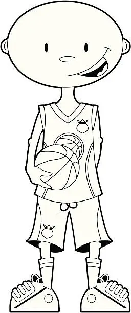 Vector illustration of Colour In Basketball Player