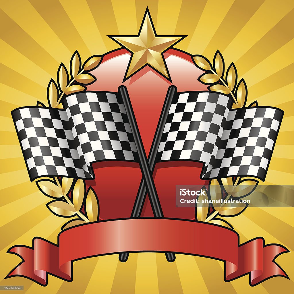 Corse emblema 4 - arte vettoriale royalty-free di A forma di stella
