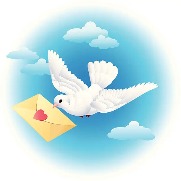 Vector illustration of Dove with envelope