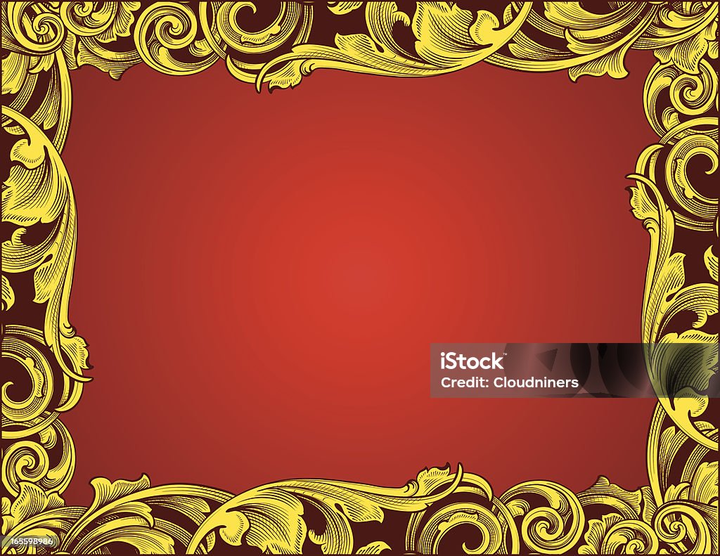 Ouro e vermelho Blackleaf fronteira - Vetor de Abstrato royalty-free